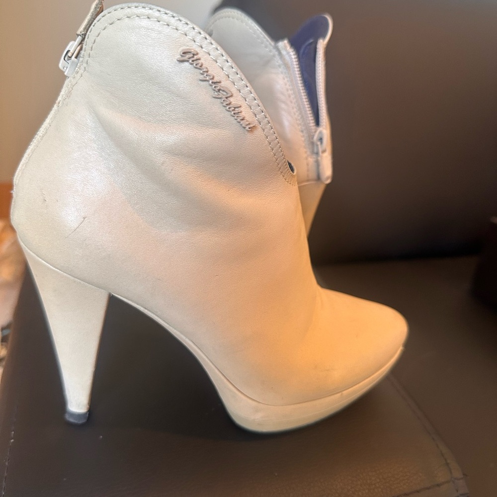 Giuseppe Zanotti Cream High Heel Ankle Boots